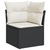vidaXL Garden Sofa Set Black and Cream white