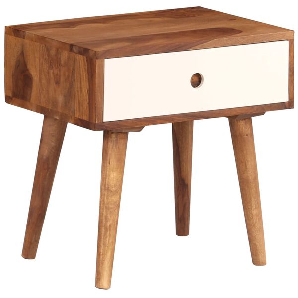 vidaXL Bedside Table Brown Solid Acacia wood 17.7x11.8x17.7 in Modern