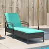 vidaXL Sun lounger Reclining Black 63 x 200 x 81cm poly rattan