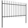 vidaXL Garden Fence with Spear Top Steel 701.3"x39.4" Black