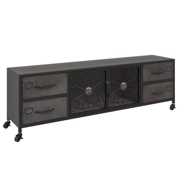 vidaXL TV Cabinet Silver Iron Medium TV Cabinet Rectangular
