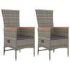 vidaXL Garden Dining Set Grey PE rattan Compact Adjustable Armrests