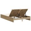 vidaXL Double Sun Lounger with Cushions Beige Poly Rattan