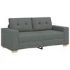 vidaXL Loveseat Sofa Dark Grey Polyester Fabric, Plywood, Steel, Plastic