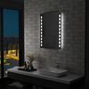 vidaXL Bathroom Mirror Silver Glass Medium Bathroom Mirror Rectangular