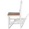 vidaXL Dining Chair Set of 6 White and natural wood Pine wood Standard