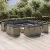vidaXL Garden Lounge Set Grey PE rattan, powder-coated steel, polyester, PVC