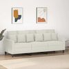 vidaXL 3-seater Sofa Cream Velvet (100% polyester), metal, foam 3-seater