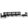 vidaXL Garden Lounge Set Black Solid pine wood 6-piece set Modular