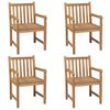 vidaXL Patio Chair Set of 4 Natural Teak Solid teak wood Standard