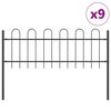 vidaXL Garden Fence 9 pcs Grey 50.20 x 1.97 ft Powder-coated Steel
