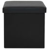 vidaXL Storage Stool Black Faux leather, MDF, Foam Medium Foldable