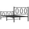 vidaXL Metal Bed Frame without Mattress with Footboard Black 39.4"x74.8"