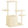 vidaXL Cat Tree Cream Engineered wood, plush, sisal 38.4 in Modern