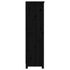 vidaXL Book Cabinet Black Solid Pine Wood Medium Book Cabinet