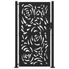 vidaXL Garden Gate Black 39.4x68.9" Steel Flame  Design