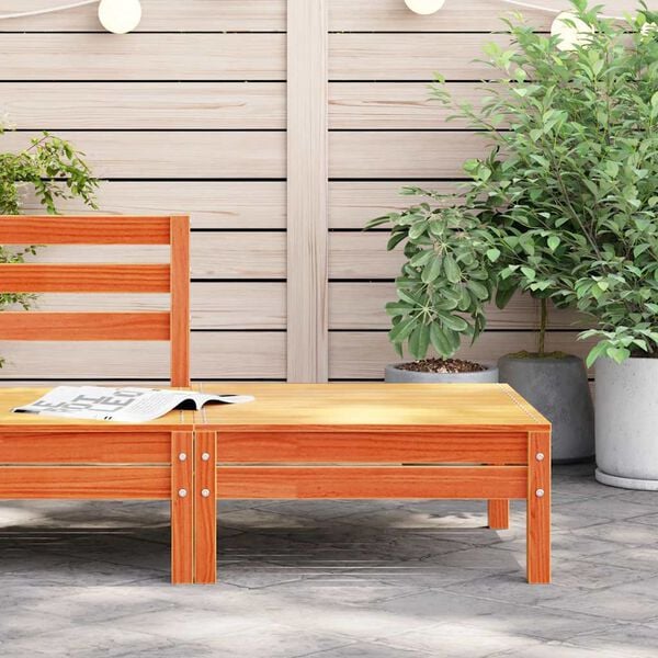 vidaXL Garden Footstool Wax brown Solid pine wood Standard Modular