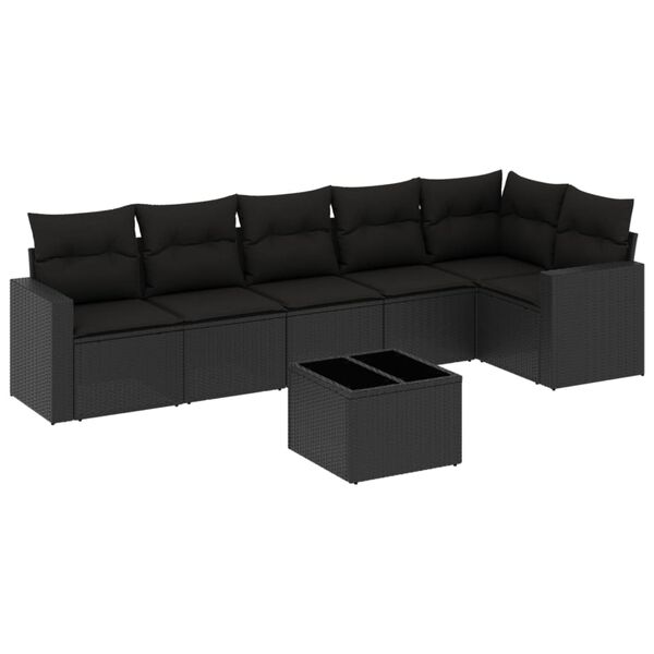 vidaXL Garden Sofa Set Black
