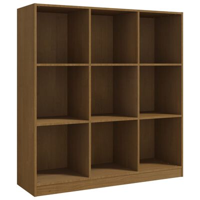 vidaXL Book Cabinet/Room Divider Honey Brown 40.9"x13.2"x43.3" Solid Wood Pine