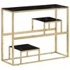 vidaXL Console Table Gold Stainless Steel Medium Simple Console Table