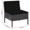 vidaXL Garden Lounge Set Black Poly rattan, powder-coated steel