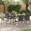 vidaXL Dining Chair Set of 2 Brown Poly Rattan Standard Stackable