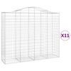 vidaXL Gabion Basket Set of 11 Silver Galvanized iron Large Durable