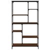 vidaXL Bookshelf Brown Oak Engineered Wood, Steel 39 x 14 x 69.3 in