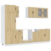 vidaXL Kitchen Cabinet Set Sonoma oak Engineered wood and glass Large