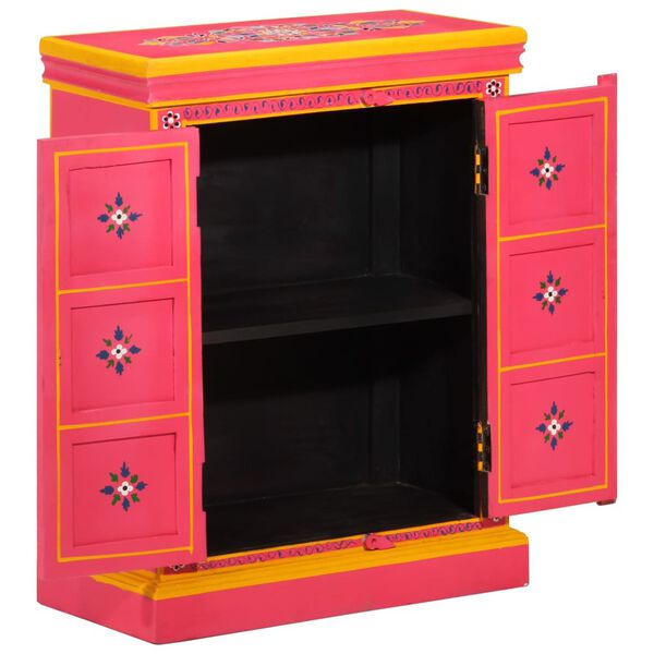 vidaXL Sideboard Multicolor with pink base Solid mango wood