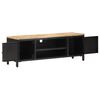 vidaXL TV Cabinet Black and Natural Wood