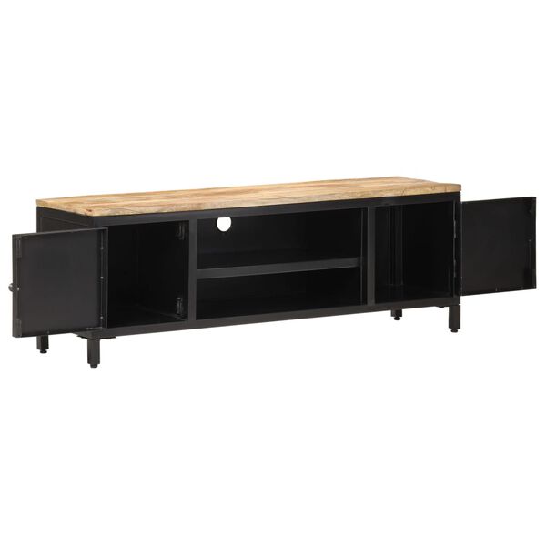 vidaXL TV Cabinet Black and Natural Wood