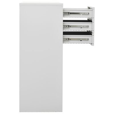 vidaXL Office Cabinet Light Gray 35.4"x15.7"x40.2" Steel