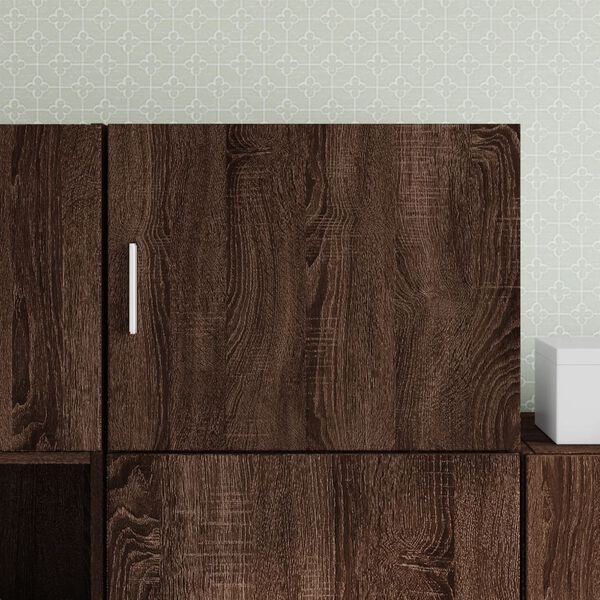 vidaXL Wall Cabinet Brown Oak Engineered Wood Medium Wall Cabinet