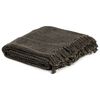 vidaXL Throw Anthracite and Brown 100% Cotton 63 x 82 in Throw