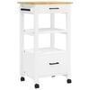 vidaXL Kitchen Trolley MONZA 18.9"x15.7"x34.8" Solid Wood Pine