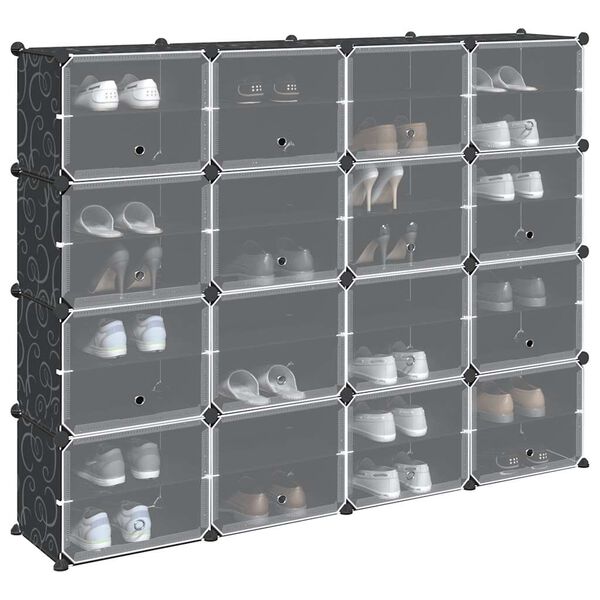 vidaXL Storage Cube Organizer Black Polypropylene Large