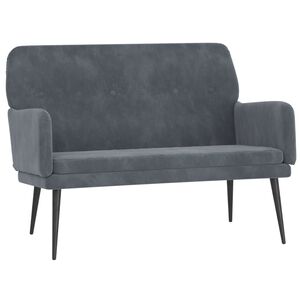 vidaXL Bench Dark grey Velvet (100% polyester), metal, plywood