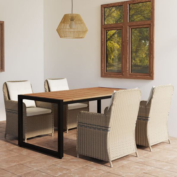 vidaXL 5 Piece Patio Dining Set Brown