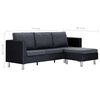 vidaXL Sofa Black (sofa), Dark Gray (cushions)