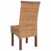vidaXL Dining Chairs 6 pcs Brown Natural Rattan