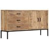 vidaXL Sideboard Natural Wood Solid Mango Wood Medium Sideboard