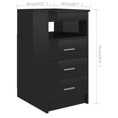 vidaXL Desk High Gloss Black 55.1"x19.7"x29.9" Engineered Wood