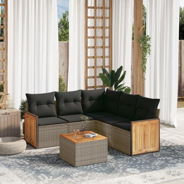 vidaXL Garden Sofa Set Grey