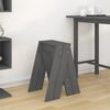 vidaXL Stool Set of 2 Grey Solid pine wood Medium Stool Square