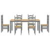 vidaXL Dining Set Panama Grey Solid Pine Wood Large Seats Many