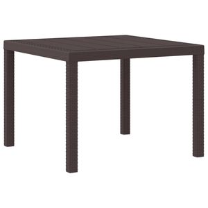 vidaXL Garden Dining Table Brown 39.37 x 39.37 x 28.74 in Poly Rattan