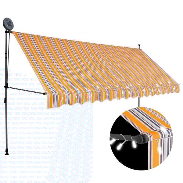 vidaXL Retractable Awning Yellow and Blue
