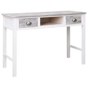 vidaXL Desk Grey Paulownia wood Medium Desk Rectangular Vintage