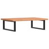 vidaXL Basin Shelf Beech Wood, Black Solid Beech Wood, Lacquered, Steel